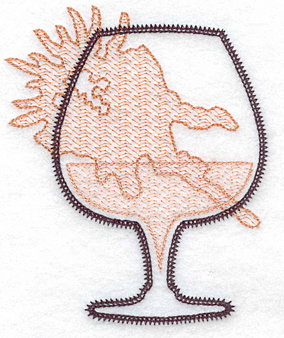 Embroidery Design: Brandy snifter large 4.08w X 4.99h