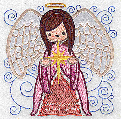 Embroidery Design: Nativity scene 9 large applique angel 4.97w X 4.97h