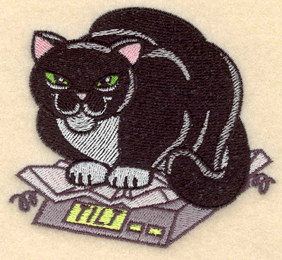 Embroidery Design: Cat on scale3.90w X 3.49h