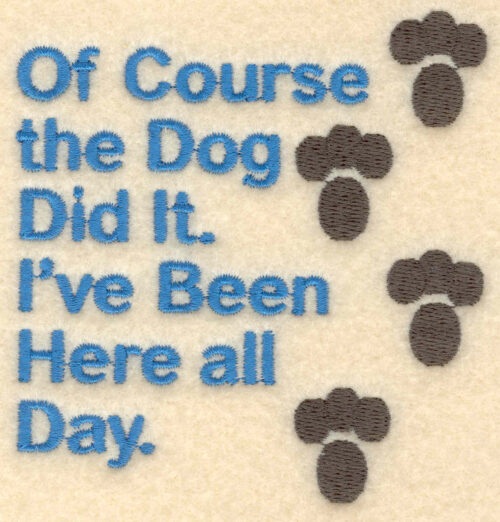Embroidery Design: Dog did it3.74w X 3.88h