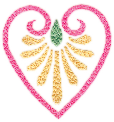 Embroidery Design: Elegant Heart Single (large)2.90" x 3.07"