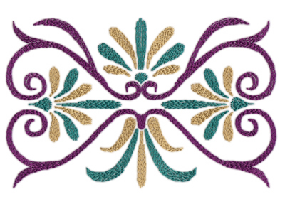 Embroidery Design: Deco Swirls (large)7.54" x 4.83"