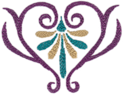 Embroidery Design: Deco Swirl Heart (large)4.82" x 3.75"