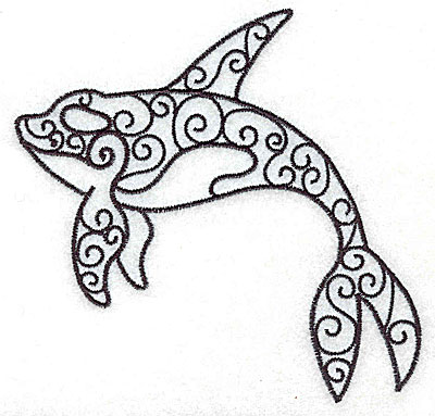 Embroidery Design: Whale  4.91w X 4.57h