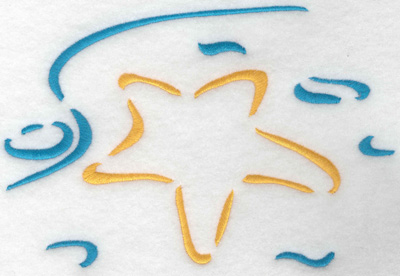 Embroidery Design: Starfish on beach 6.95w X 4.64h