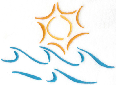 Embroidery Design: Sun and surf large 9.58w X 6.95h