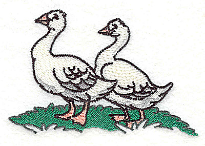 Embroidery Design: Two Geese 3.85w X 2.61h