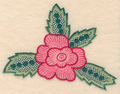Embroidery Design: Flower B large  4.73"h x 6.13"w