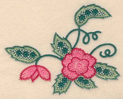 Embroidery Design: Flower C large  4.15"h x 5.26"w