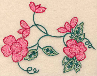 Embroidery Design: Flower D large  6.00"h x 7.75"w