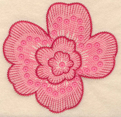 Embroidery Design: Floral bloom large  5.11"h x 5.24"w