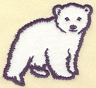Embroidery Design: Polar bear cub standing applique 5.21w X 4.99h