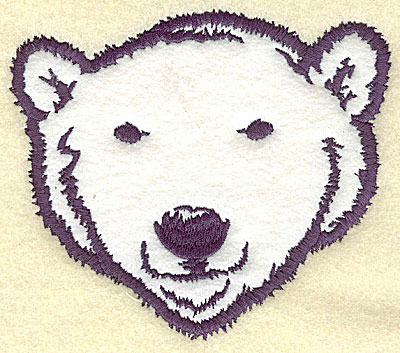 Embroidery Design: Polar bear head front view applique 5.69w X 4.87