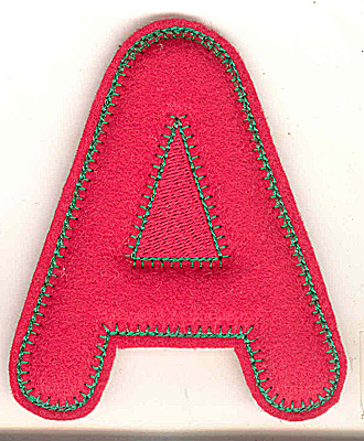 Embroidery Design: Puffy felt alphabet A large 4.29w X 4.99h