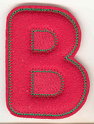 Embroidery Design: Puffy felt alphabet B large 3.62w X 4.85h