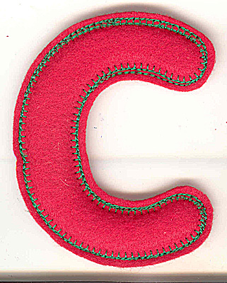 Embroidery Design: Puffy felt alphabet C large 3.87w X 4.99h