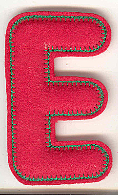 Embroidery Design: Puffy felt alphabet E large 2.83w X 4.85h