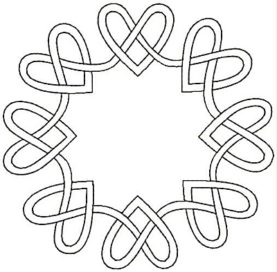 Embroidery Design: Circle Hearts entwined small 4.99w X 4.93h