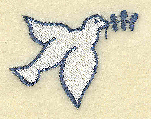 Embroidery Design: Dove with olive branch 2.00w X 1.49h