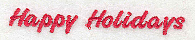 Embroidery Design: Happy Holidays    3.73w X 0.50h
