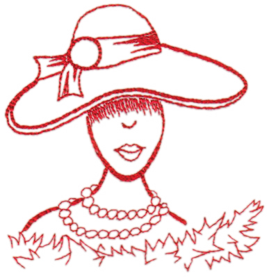 Embroidery Design: Red Hat Sophistication4.27" x 4.38"