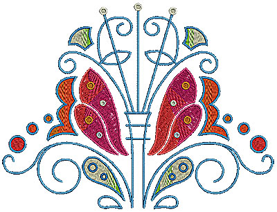Embroidery Design: Scrollworks swirl floral design  7.91w X 5.98h