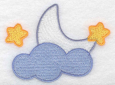 Embroidery Design: Moon stars and clouds 3.25w X 2.43h