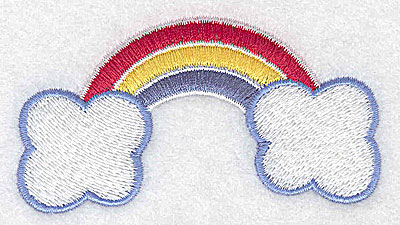 Embroidery Design: Rainbow with clouds 3.31w X 1.78h