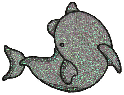 Embroidery Design: Mylar Dolphin 3.83w X 4.96h