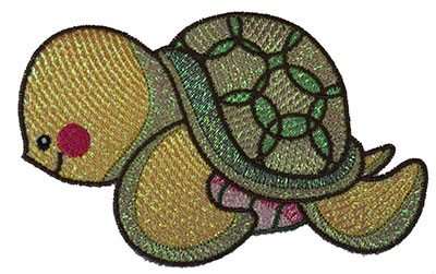 Embroidery Design: Mylar Turtle 4.98w X 3.13h