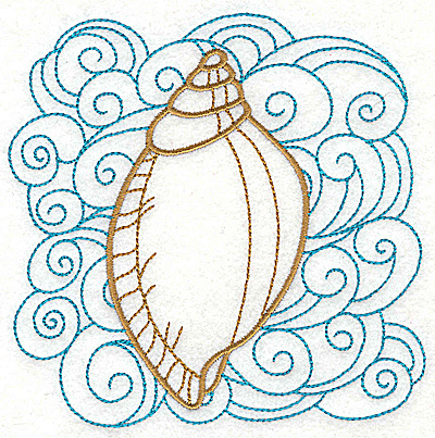 Embroidery Design: Seashell G with large swirls 4.95w X 4.97h