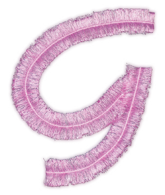 Embroidery Design: Script Fringe Letter G4.85" x 6.02"