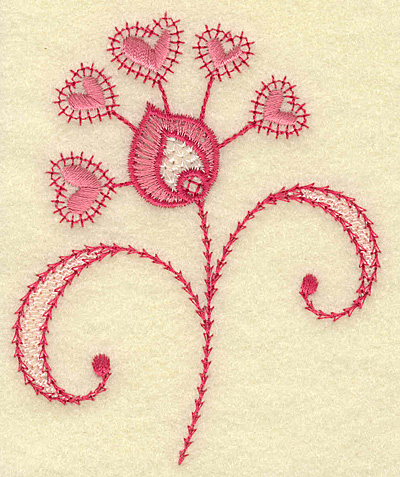 Embroidery Design: Floral hearts 3.14w X 3.85h