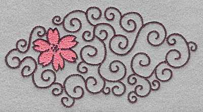 Embroidery Design: Floral swirls  2.66"h x 5.00"w
