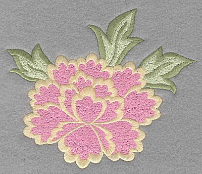 Embroidery Design: Oriental flower  4.19"h x 5.00"w