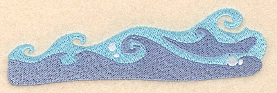 Embroidery Design: Ocean waves large 4.98"w X 1.47"h