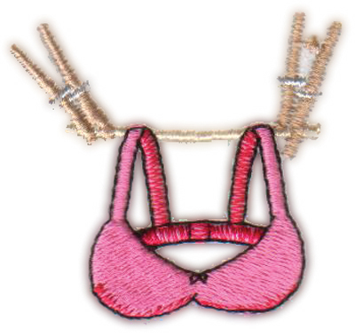 Embroidery Design: Bra on the line2.19" x 1.97"