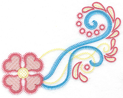 Embroidery Design: Floral swirls B 6.57w X 4.97h