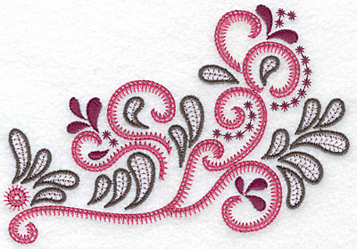 Embroidery Design: Decorative swirls and splashes B 6.03w X 4.11h