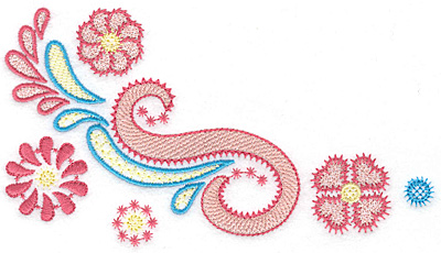 Embroidery Design: Floral swirl neckline A 6.45w X 3.65h