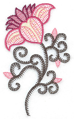 Embroidery Design: Flower neckline A 2.88w X 4.96h