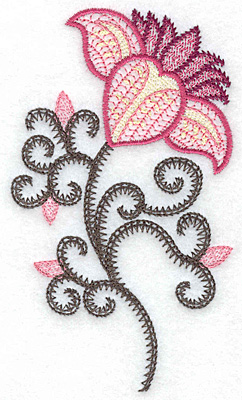 Embroidery Design: Flower neckline B 2.88w X 4.96h