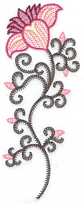 Embroidery Design: Flower and buds A 2.88w X 7.48h
