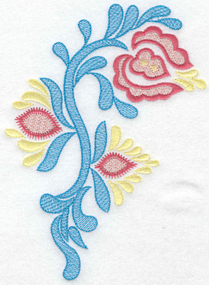 Embroidery Design: Triple Bloom large B 5.00w X 6.87h