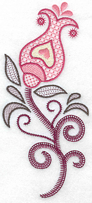 Embroidery Design: Trumpet Flower large B 3.28w X 7.43h