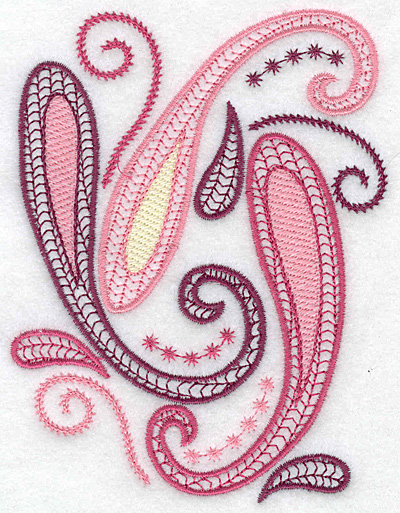 Embroidery Design: Paisley design B 3.75w X 4.88h