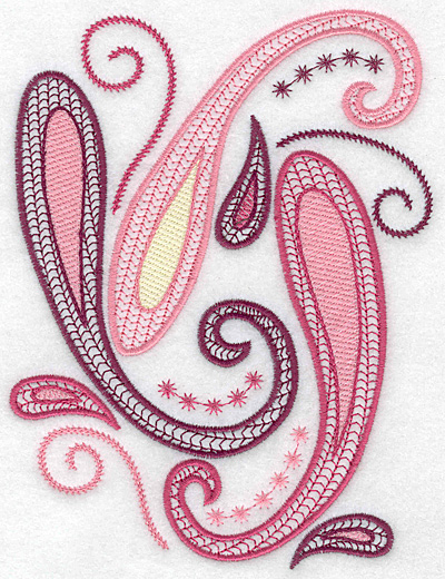 Embroidery Design: Paisley design large B 4.97w X 6.49h