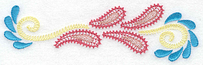 Embroidery Design: Leaves and swirls A 5.95w X 1.80h