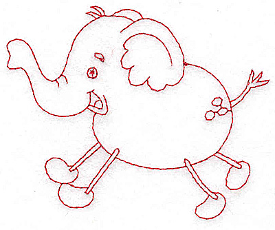 Embroidery Design: Elephant Redwork 3.89w X 3.04h