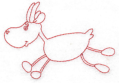Embroidery Design: Goat Redwork 3.86w X 2.69h
